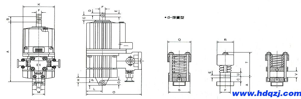 DEd隔爆型電力液壓推動(dòng)器外形尺寸圖