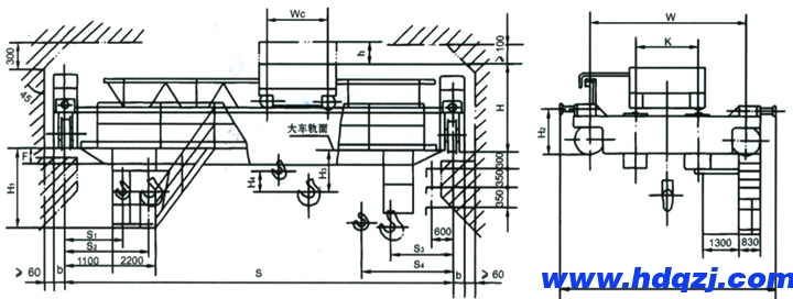 QD型雙梁橋式起重機結構圖