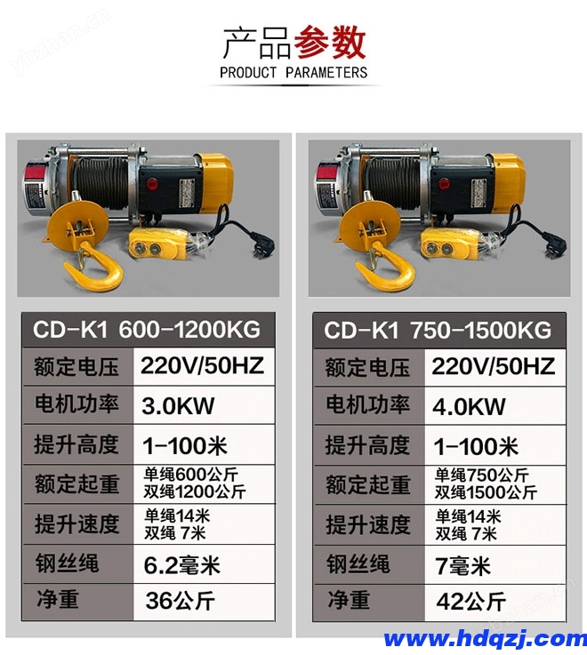 CD-K1多功能提升機產品參數